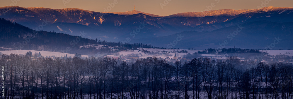 panorama of the Jeseníky mountains