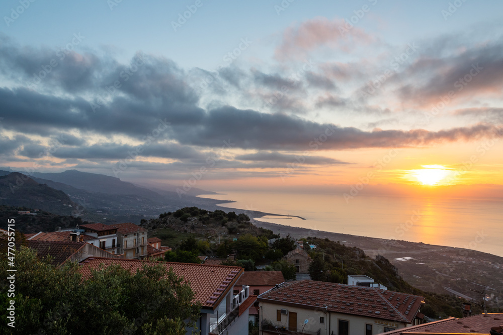 Sunset from San Marco D'Alunzio, Sicily, Italy