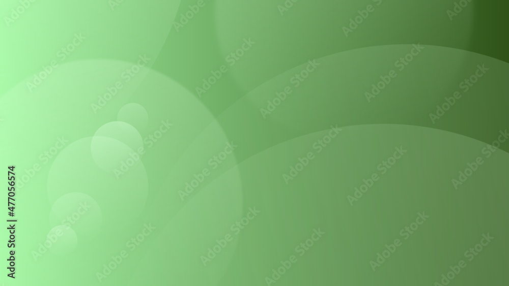 Fototapeta premium Abstract green background with space for text. Green circles and waves with blur and shadows. 3d vector graphics on vintage background.