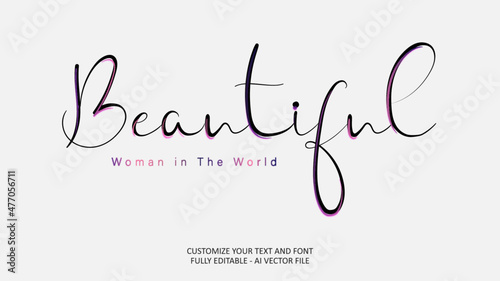 Beautiful Thin Pink Blue Purple Rainbow Editable Text Effect