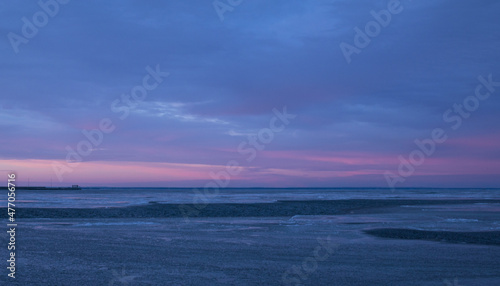 Urban landscape of an early March morning in Saint Petersburg  with a light haze over the river Neva. High quality photo