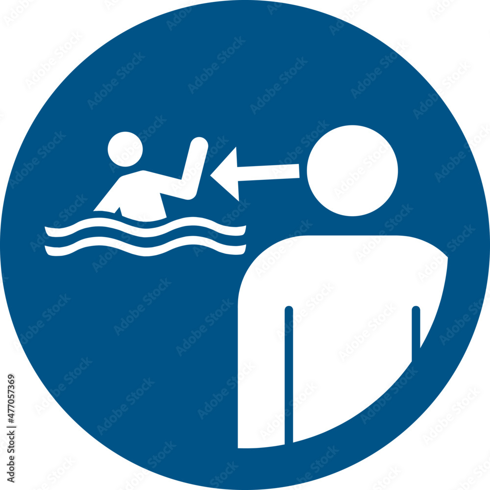 ISO 7010 M054 Keep children under supervision in the aquatic environment - obrazy, fototapety, plakaty 