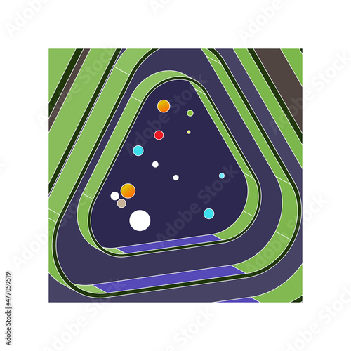 Space concept. Gateway to a parallel world. Vector illustration