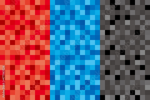 ゲームのようなブロックテクスチャ3色赤青黒
