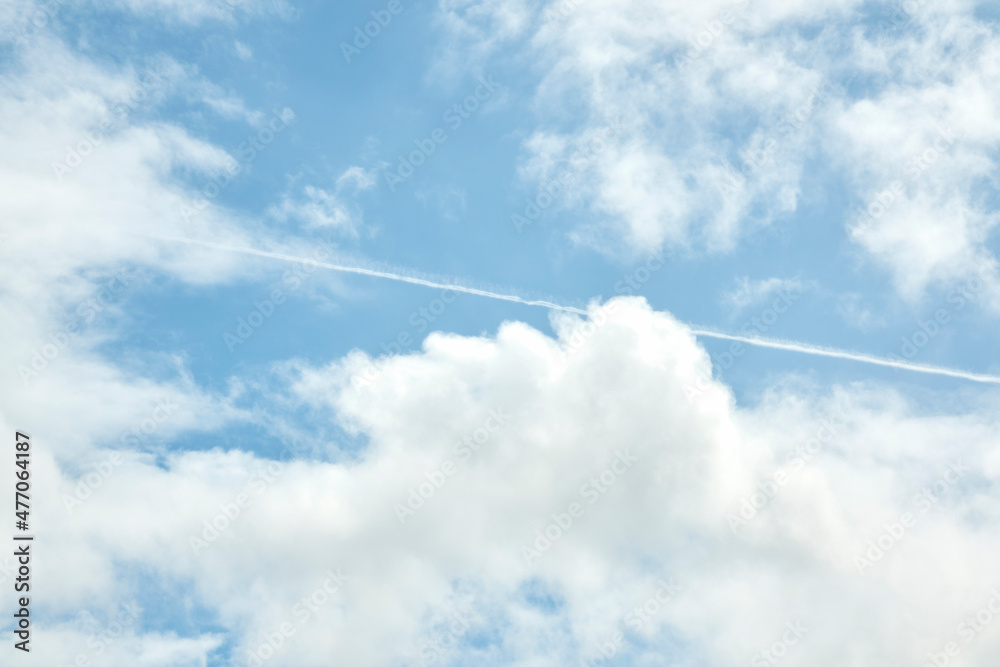 青空と飛行機雲 青空と飛行機雲