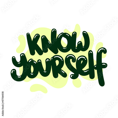 know yourself quote text typography design graphic vector illustration