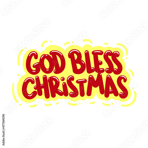 god bless christmas quote text typography design graphic vector illustration