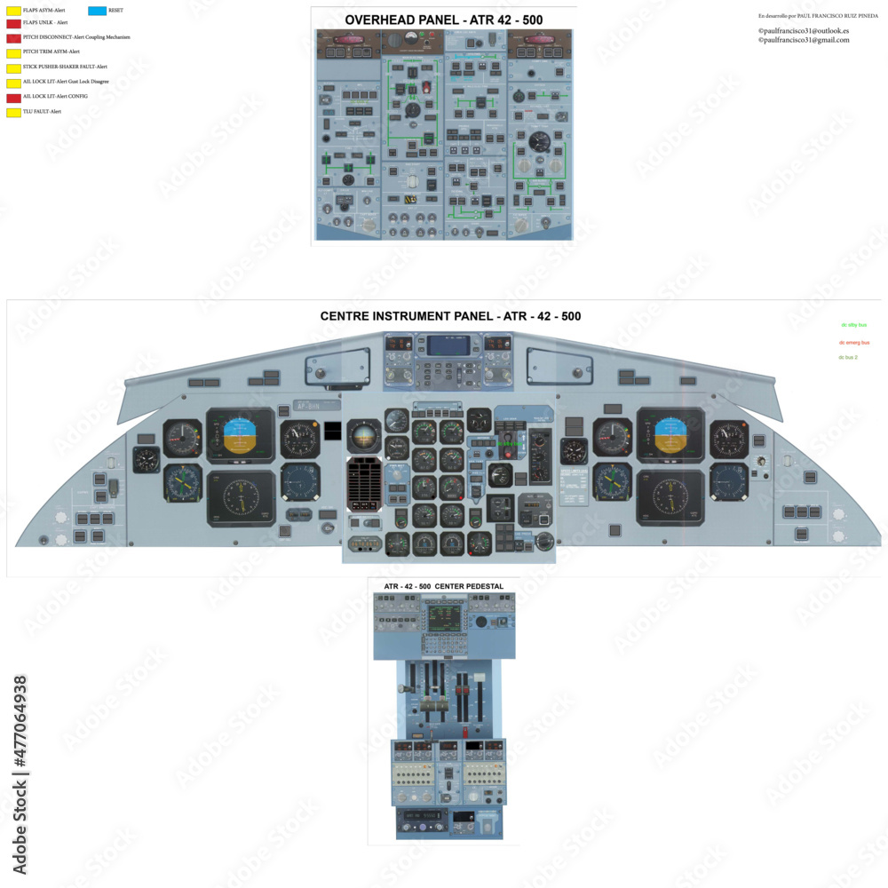 Atr Controls Example Vektorová grafika „ATR 42 500 INTERACTIVE COCKPIT TO STUDY FLIGHT ...