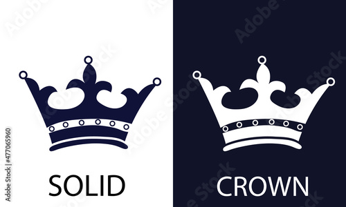 Crown of princes and princesses executed in a solid style. A symbol of power. Icon for dark and light backgrounds. Vector illustration.