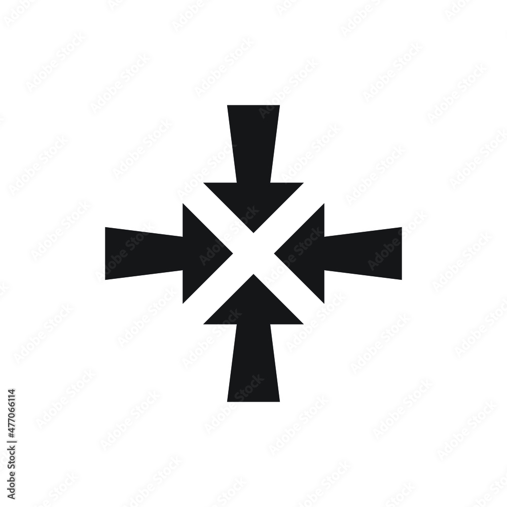 Arrow meeting point icon design isolated on white background Arrow meeting point icon design isolated on white background