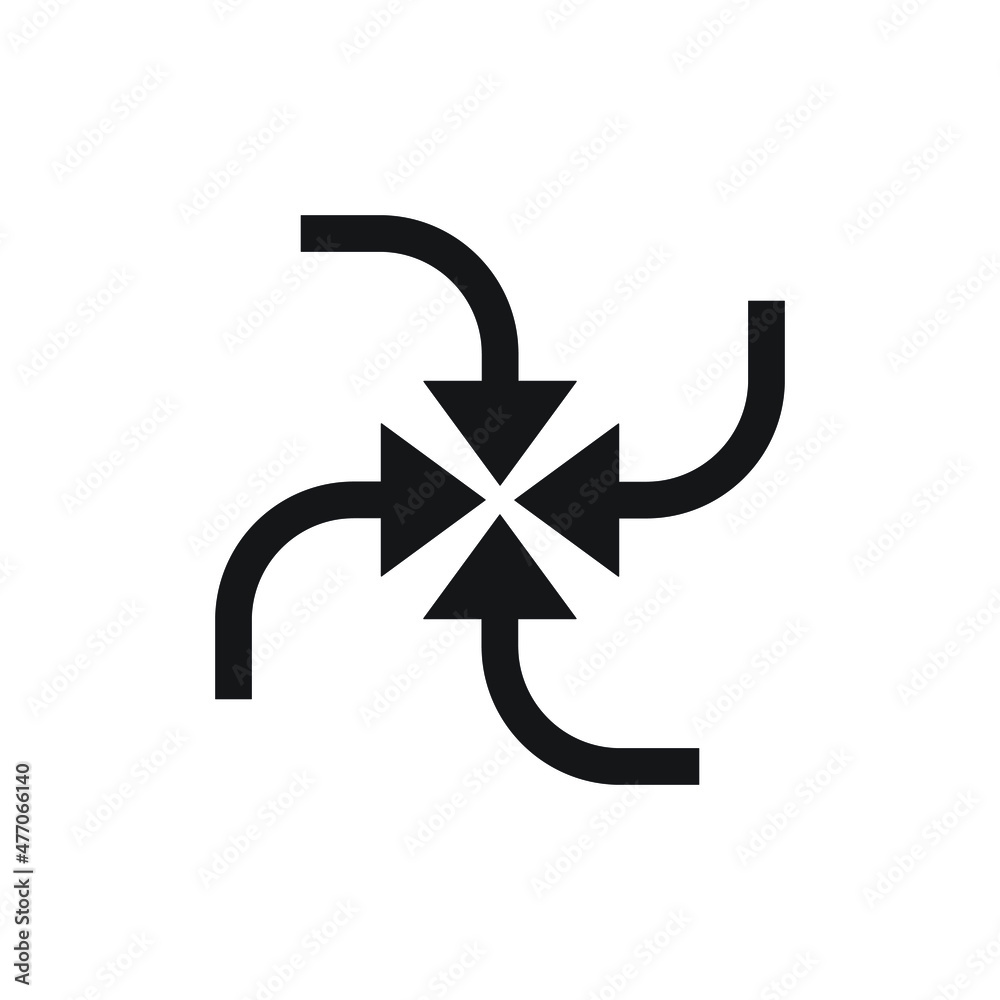 Arrow meeting point icon design isolated on white background Arrow meeting point icon design isolated on white background