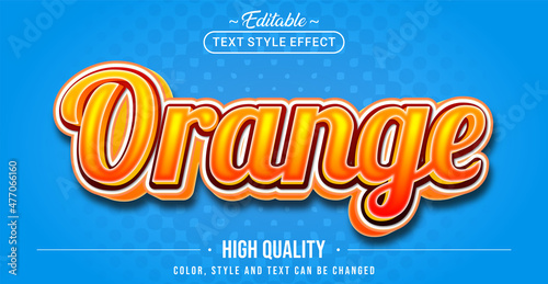 Editable text style effect - Orange text style theme.
