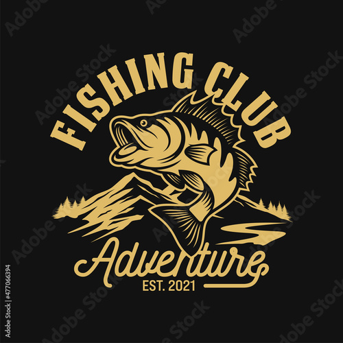 Fishing logo design template illustration . Sport fishing Logo