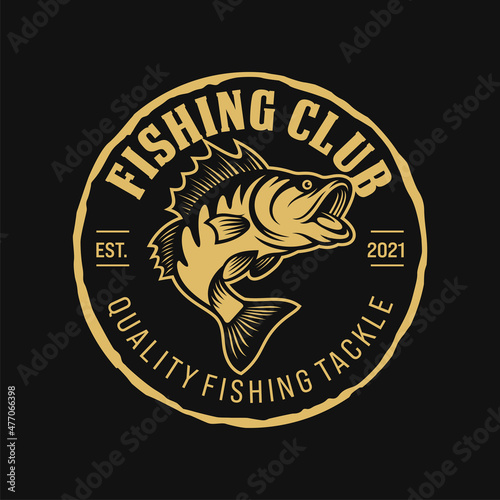 Fishing logo design template illustration . Sport fishing Logo