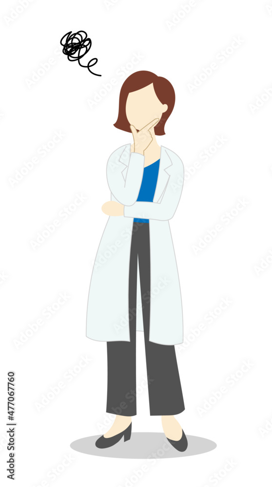 悩む若い女性医師 悩む若い女性医師