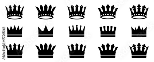 Fotografia, Obraz Crown icon vector set
