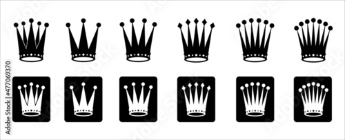 Fotografia, Obraz Crown icon vector set