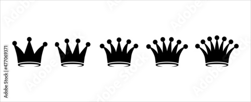 Fotografie, Obraz Crown icon vector set