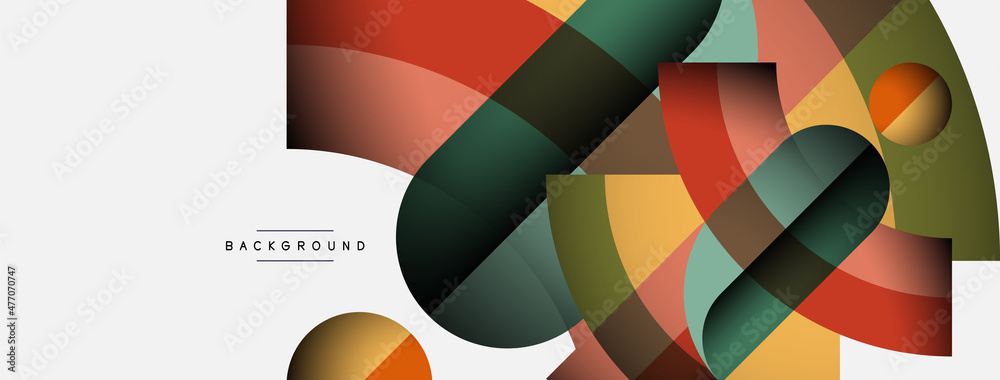 Geometric abstract background. Round shapes, circles, lines composition for wallpaper banner background or landing page Geometric abstract background. Round shapes, circles, lines composition for wallpaper banner background or landing page