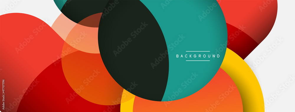 Creative geometric wallpaper. Minimal abstract background. Circles composition vector illustration for wallpaper banner background or landing page Creative geometric wallpaper. Minimal abstract background. Circles composition vector illustration for wallpaper banner background or landing page