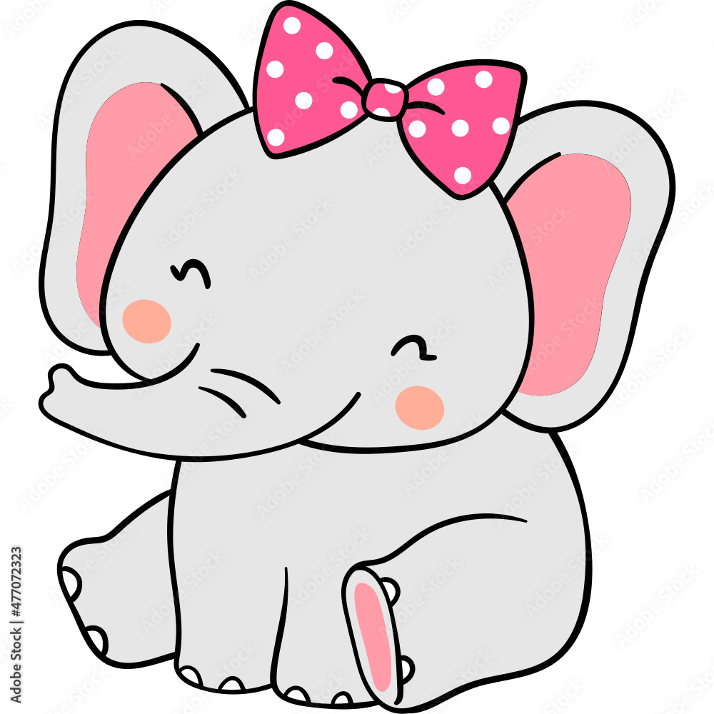 Fototapeta premium Baby elephant character cartoon