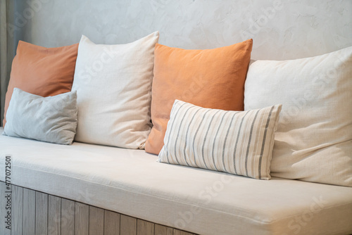 beautiful pillow decoration on sofa