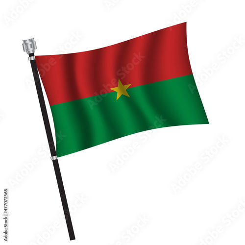 Burkina flag background with cloth texture. Burkina Flag vector illustration eps10. - Vector
