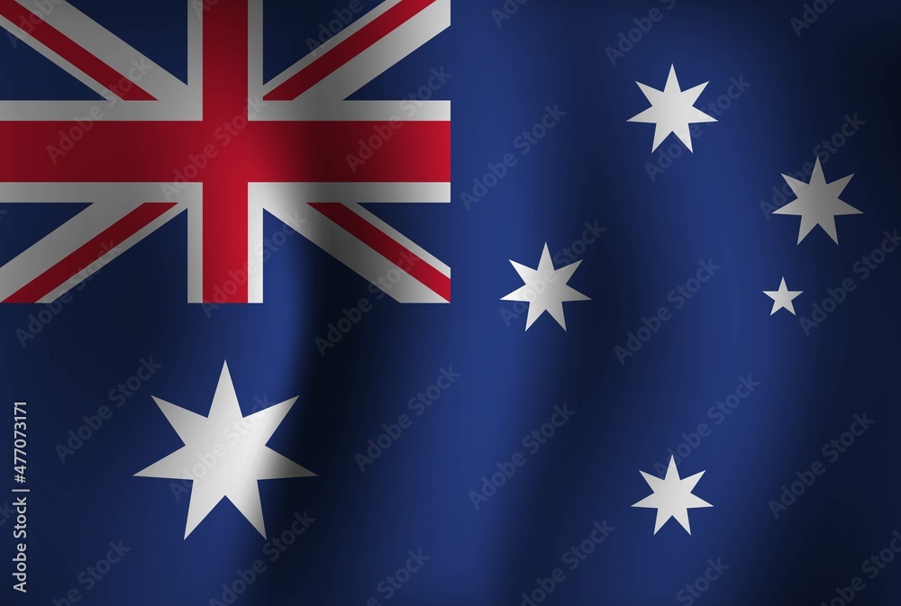 Fototapeta premium Australia Flag Background Waving 3D. National Independence Day Banner Wallpaper