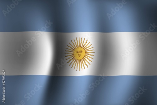 Argentina Flag Background Waving 3D. National Independence Day Banner Wallpaper