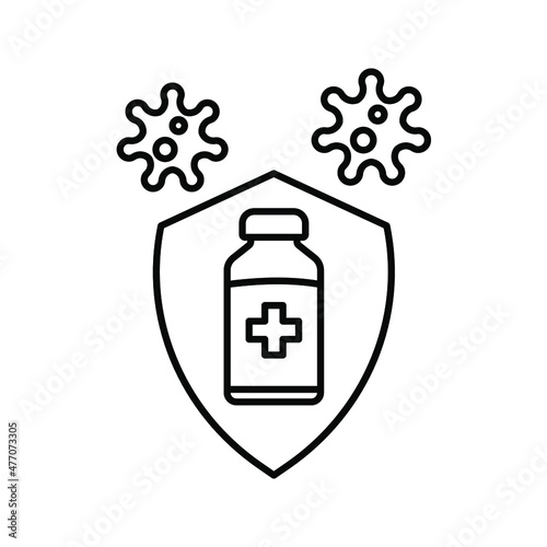 vector medical icon for pandemic vaccine ampoule and syringe. Image of covid-19 vaccine and syringe. Illustration of antiviral vaccine.