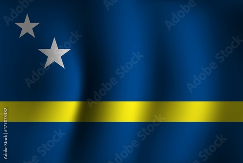 Curacao Flag Background Waving 3D. National Independence Day Banner Wallpaper