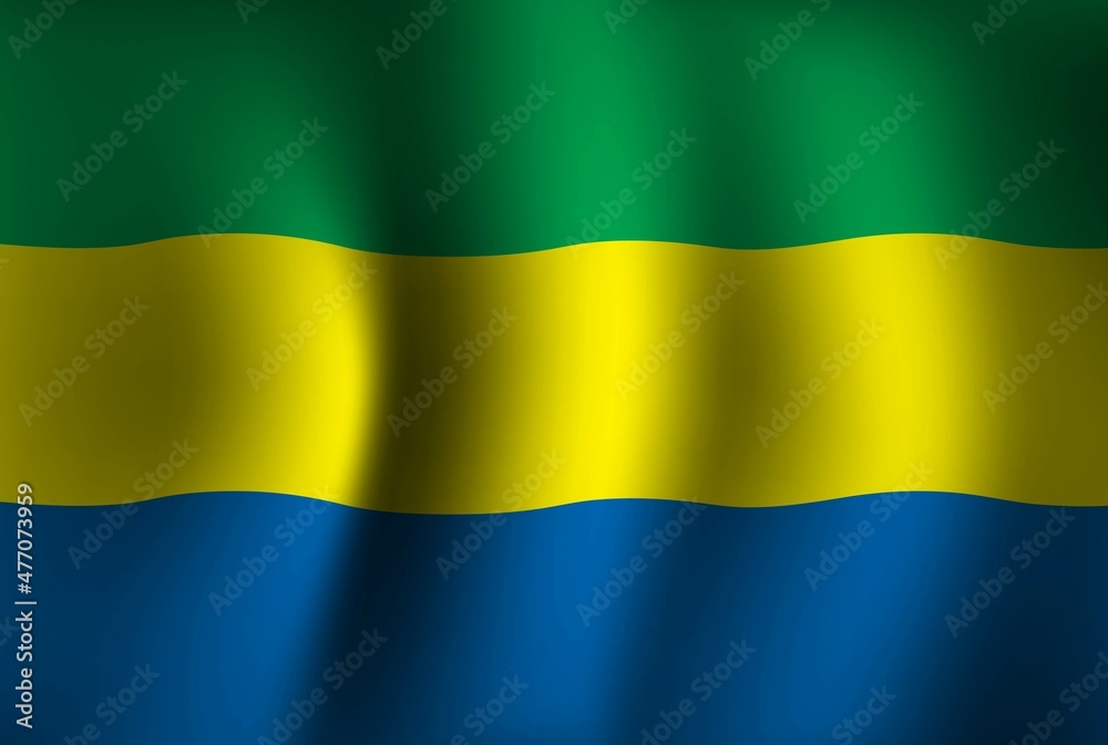 Fototapeta premium Gabon Flag Background Waving 3D. National Independence Day Banner Wallpaper