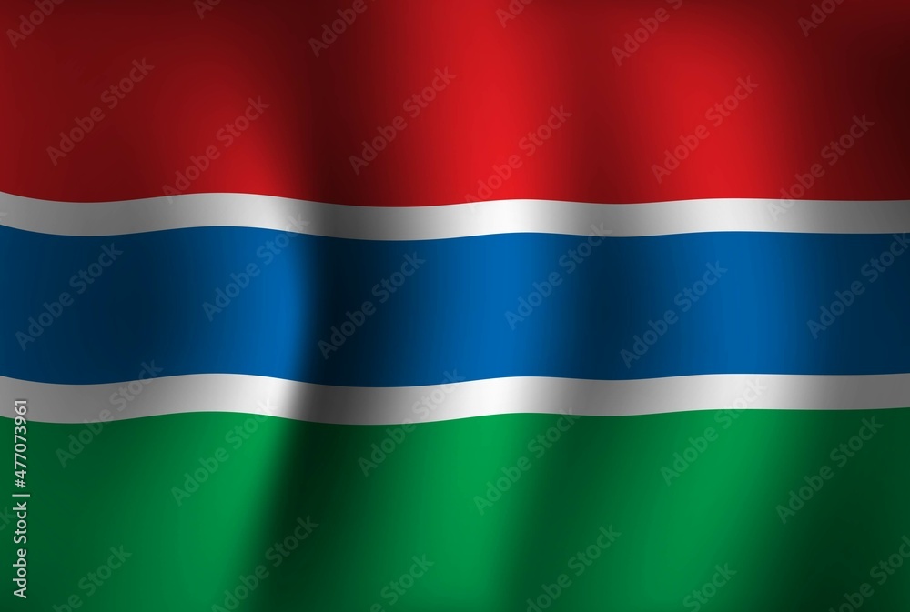 Fototapeta premium Gambia Flag Background Waving 3D. National Independence Day Banner Wallpaper