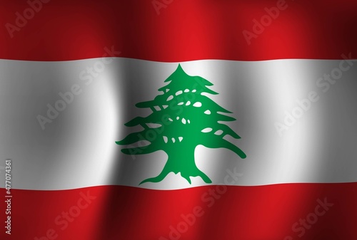Lebanon Flag Background Waving 3D. National Independence Day Banner Wallpaper
