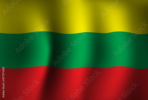 Lithuania Flag Background Waving 3D. National Independence Day Banner Wallpaper