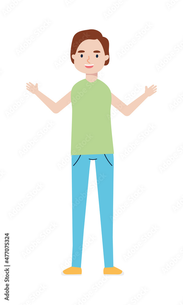 happy young man standing happy young man standing