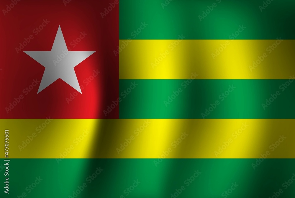 Togo Flag Background Waving 3D. National Independence Day Banner Wallpaper Togo Flag Background Waving 3D. National Independence Day Banner Wallpaper