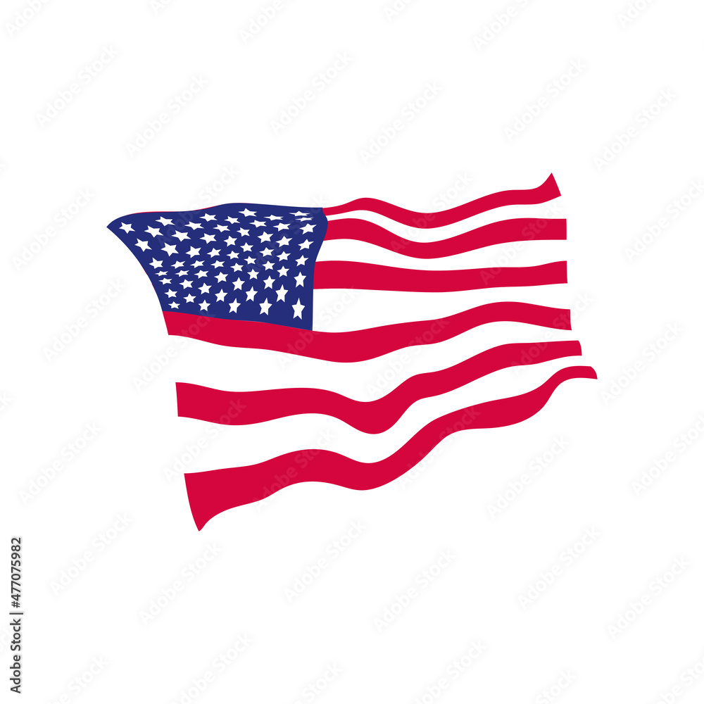 Fototapeta premium USA flag icon design template vector isolated illustration