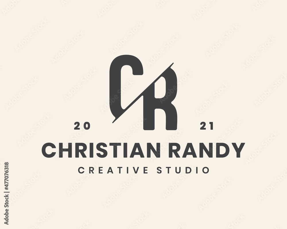 letter cr monogram logo template