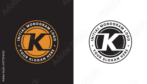 letter k monogram logo badge