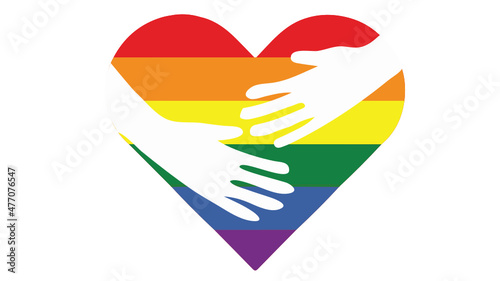 LGBT heart hug