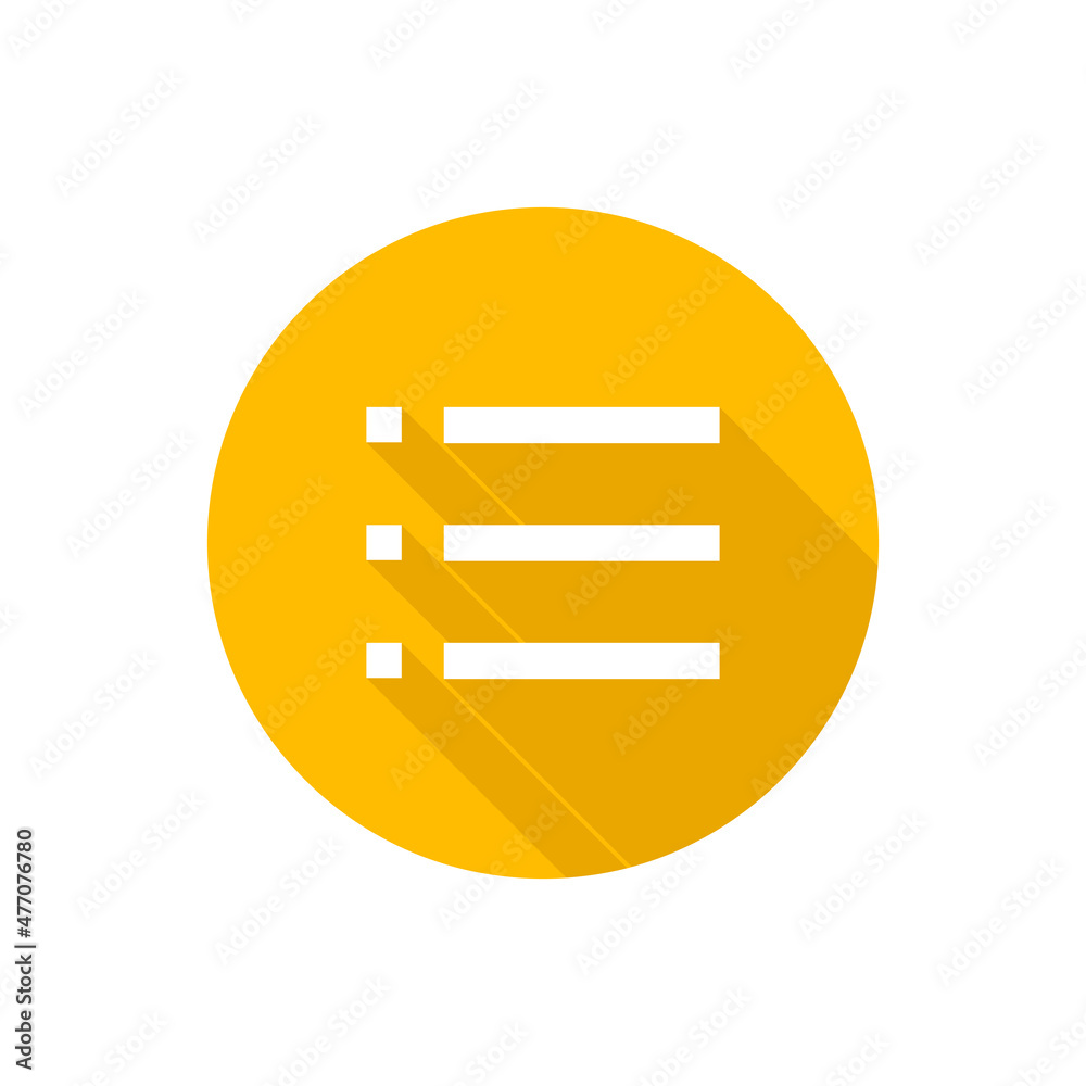 Menu list flat icon with shadow Menu list flat icon with shadow