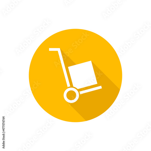 Handcart flat icon with shadow