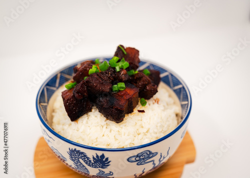 Process of Cooking Chinese Roast Pork Over Rice