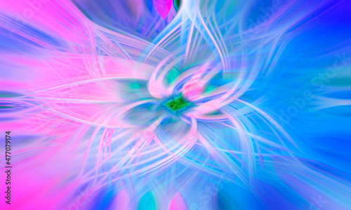 abstract neon pink flower. bright rays background. psychedelic pink background © zozo