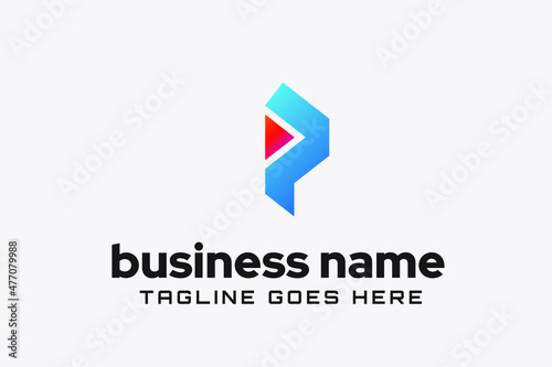 Free Download Unique Letter P for Initial Logo For Your Association, Company, Business, or Product Name. Editable Logo Template Ready For Use, Modern Initial Logo - GFXLoad