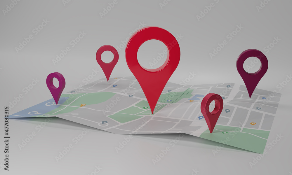 GPS. navigator pin checking with map on white background. Location pin, location map, location icon. 3d rendering illustration. GPS. navigator pin checking with map on white background. Location pin, location map, location icon. 3d rendering illustration.