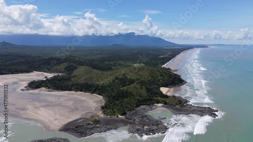 The Pugu, Gondol, Siar and Pandan Beaches of Lundu area at the most southern part of Sarawak and Borneo Island photo