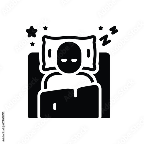 Black solid icon for sleep