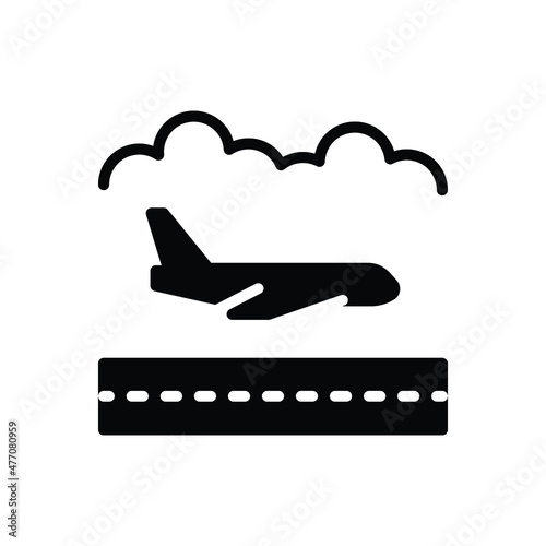 Black solid icon for airlines